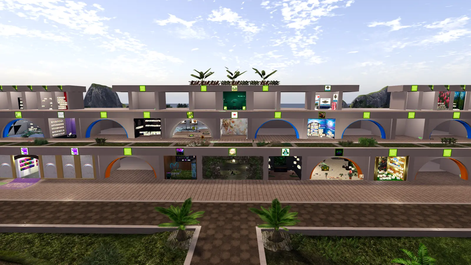 Front view of occupied and available units at the PlantPets Market